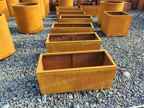 Rust-like corten steel flower pot,corten steel planters for garden,