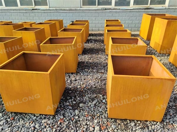 Rust-like corten steel flower pot,corten steel planters for garden,