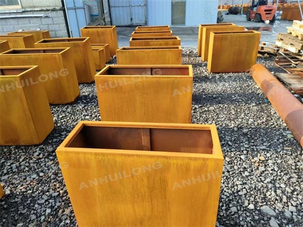 Corten steel large metal planter for gardend decoration large outdoor planter for home&garden decoration