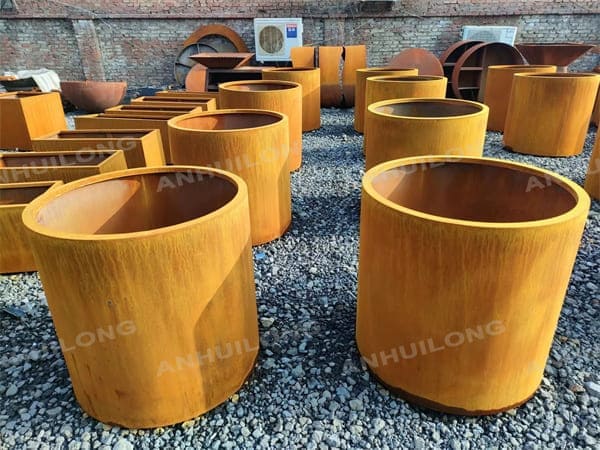 Corten steel large metal planter for gardend decoration large outdoor planter for home&garden decoration