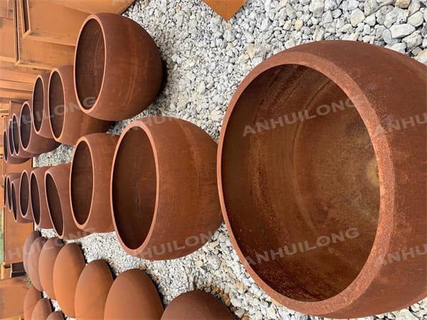 Rustic style rouded-flowerpot for Resort ,industrial-style-planter for gardening articles,copper color planter