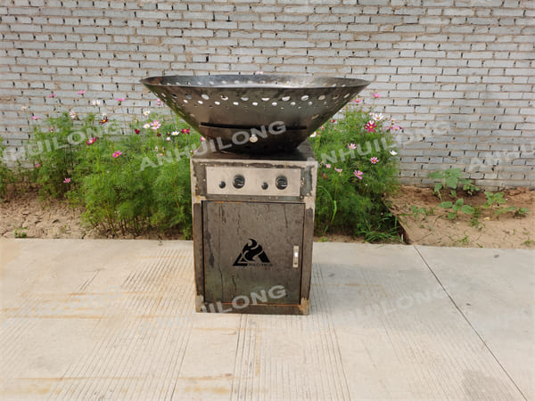 corten steel outdoor gas grill,rusty outdoors cooking gas grill,outdoor kitchen round grill natural gas