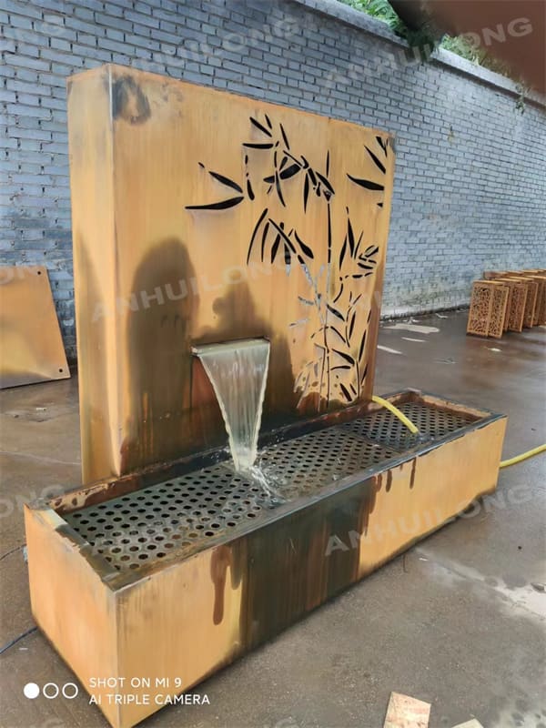 AHL STEEL high quality rusty corten steel water fountain for garden decoration