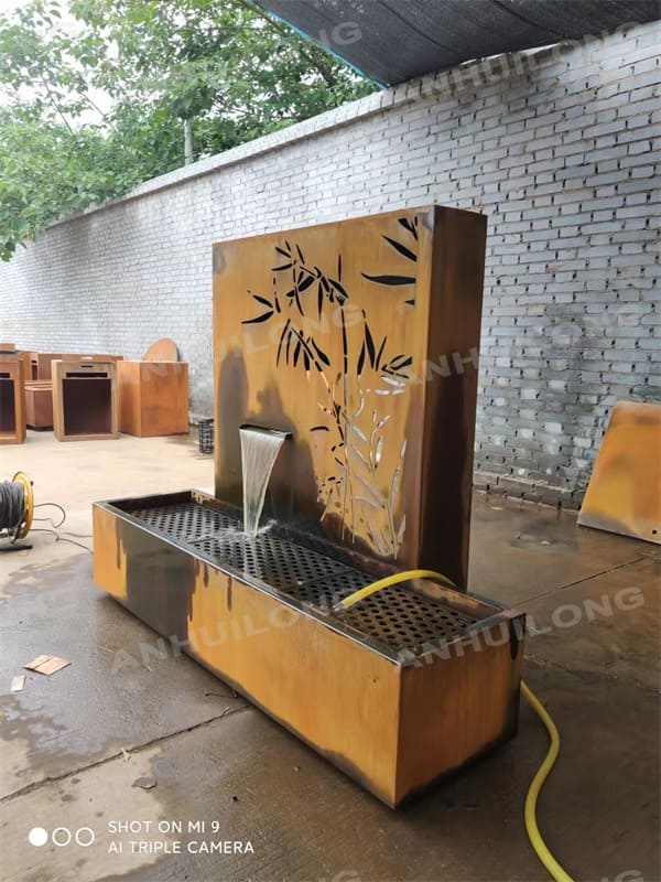 AHL STEEL high quality rusty corten steel water fountain for garden decoration