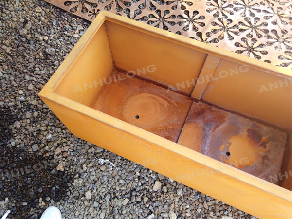 Corten steel planters box for garden decoration