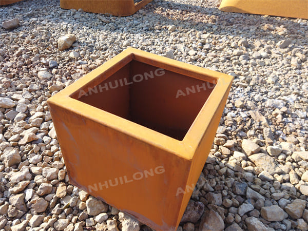 European style corten steel planters box for garden decoration