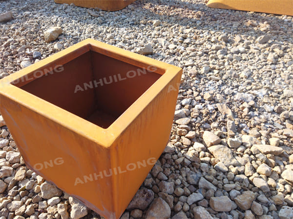 European style corten steel planters box for garden decoration