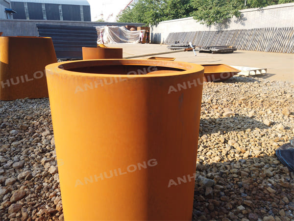 Restaurant decoration use corten steel planters box