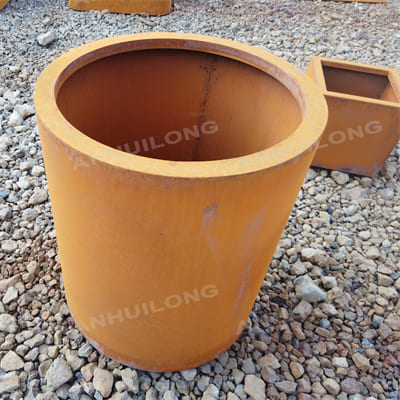 Attractive durable corten steel planter