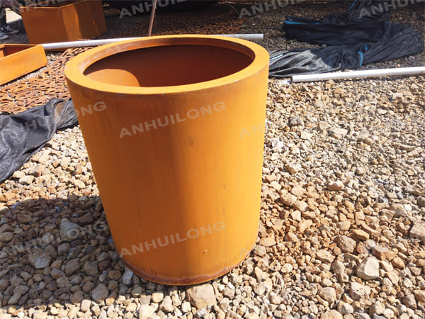 Industrial Landscape copper color planter For Municipal Projects