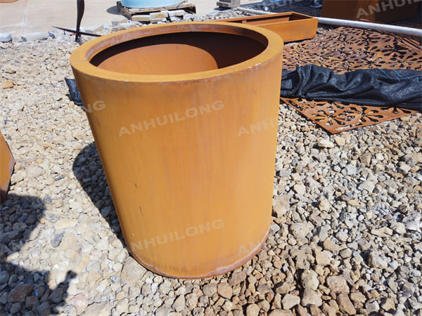 Industrial Landscape copper color planter For Municipal Projects