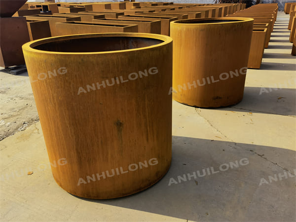 Extra Large Outdoor Corten Steel Planters For Park Project