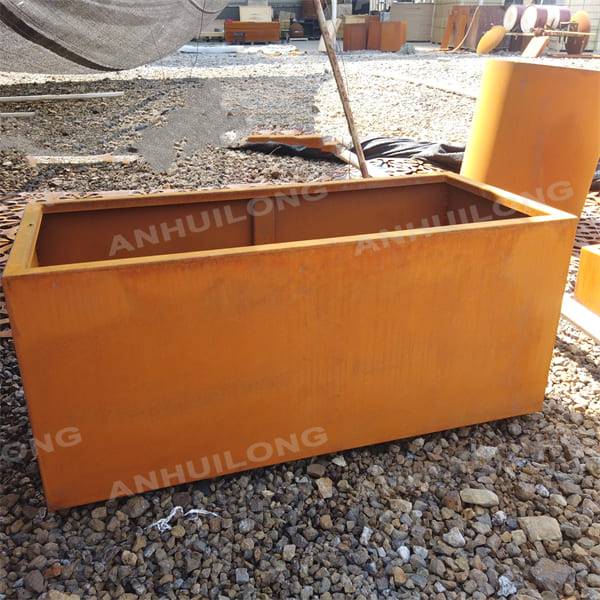 Modern corten steel planters