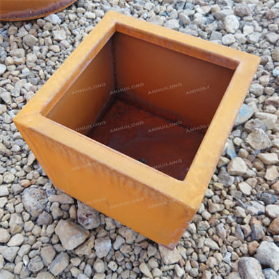 Modern simple corten steel planter