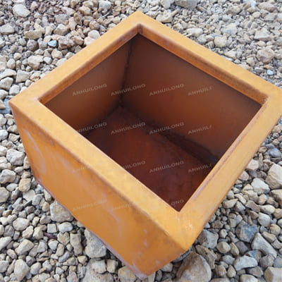 Modern simple corten steel planter