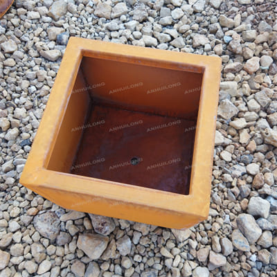 Roof terrace corten steel straight planter