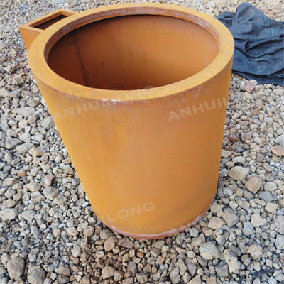 Rustic style corten steel planter for garden beds