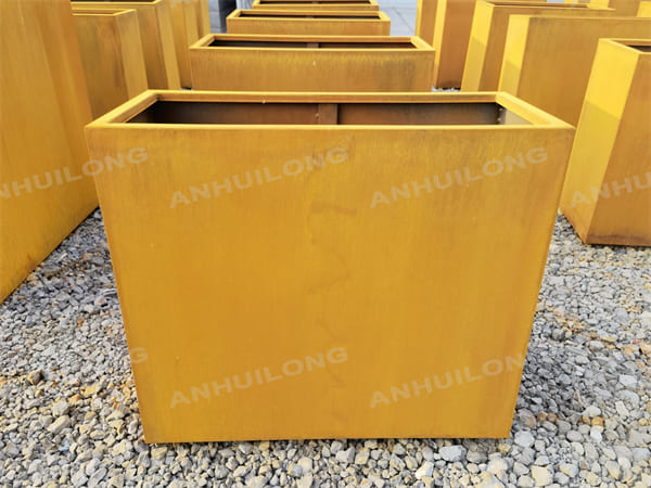 Tall Rectangular Corten Steel Trough Planter Wholesale