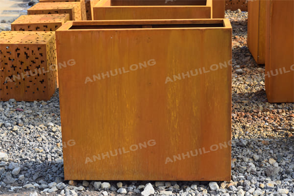 Tall Rectangular Corten Steel Trough Planter Wholesale