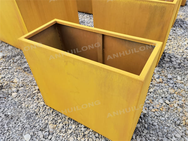 Tall Rectangular Corten Steel Trough Planter Wholesale