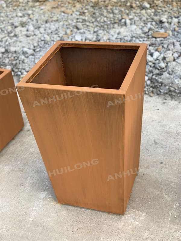 rusty art planter,corten steel trough,copper color planter