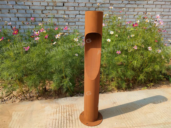 Rustic style economic and durable Column corten steel lighting