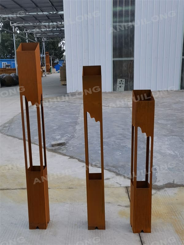hollow out environmentally friendly corten steel lighting
