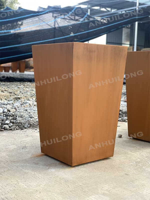 Rusty outdoor large planter,indoor or outdoor metal planter,large corten steel planter