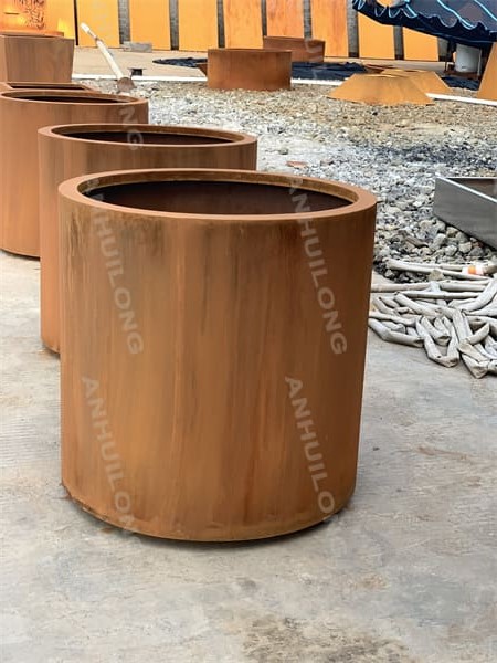 Eye-catching the flower pot,rouded flowerpot,large metal planter For Landscaping