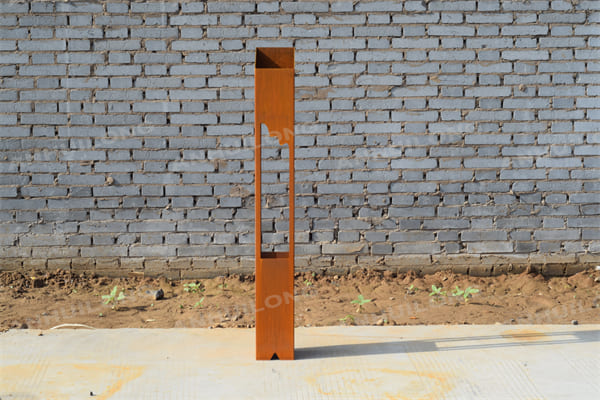 Natural Style Corten Steel Light Lamp With Rusty Color Or Powder Coat