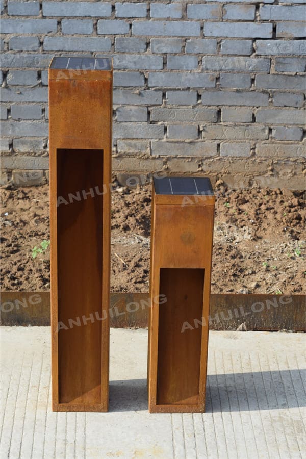 Outside Corten Steel Art Lights With Versatile Style