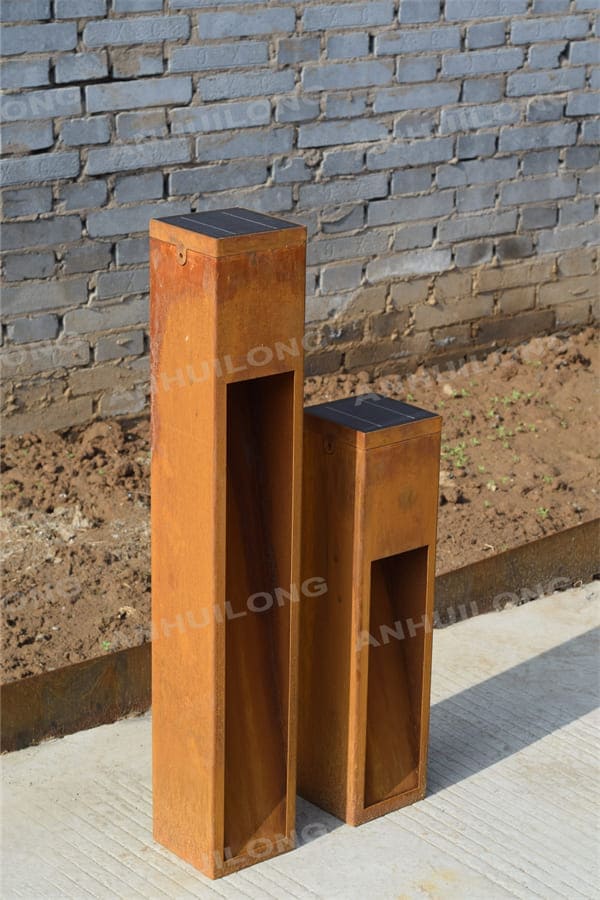 Outside Corten Steel Art Lights With Versatile Style