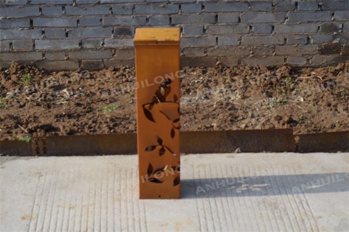 Copper Color Rectangle Corten Steel Light Bollard