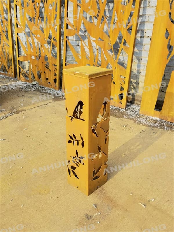 Economical And Low Maintenance Corten Steel Standing Lamp