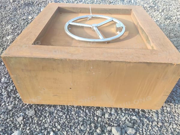 Modern Style Corten Style Rusty Color Natural Gas Fire Pit