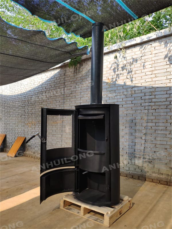 Black Painted Wood Burning Fire Place For Living Room