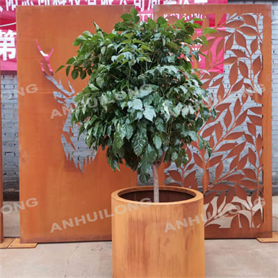 AHL corten steel flower basin for residential and commercial use