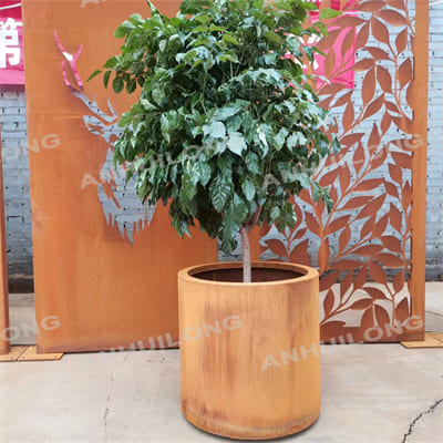 AHL corten steel flower basin for residential and commercial use