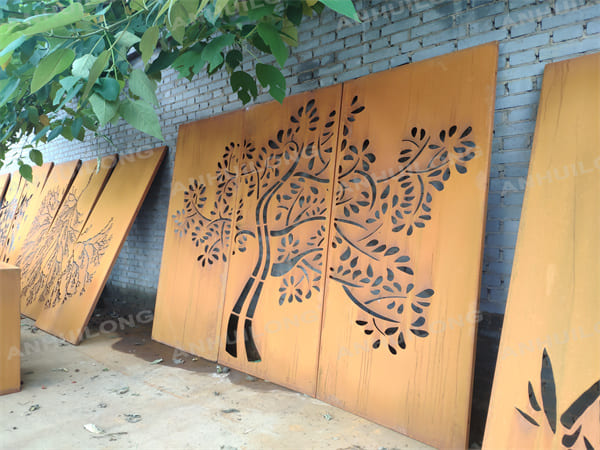 AHL  CORTEN STEEL Rustic style garden screen panels