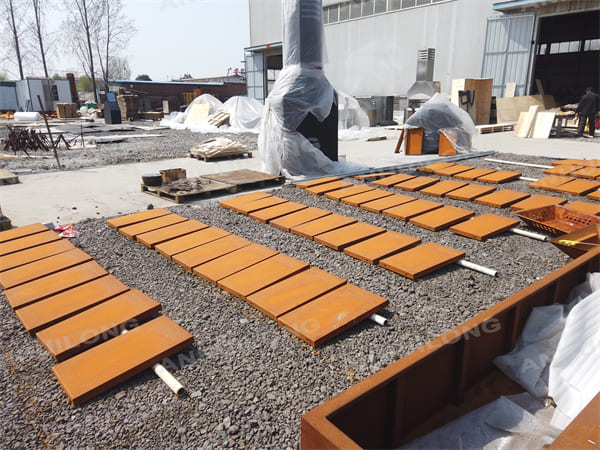 AHL Industrial Style Weathering steel fence  For City Gardens Landscape Manufacture