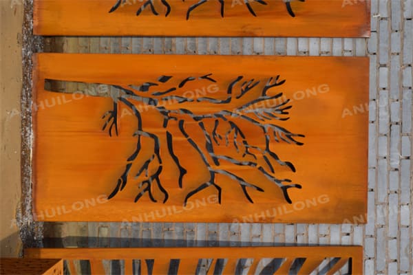 Corten steel garden gate for City Gardens Landscape design