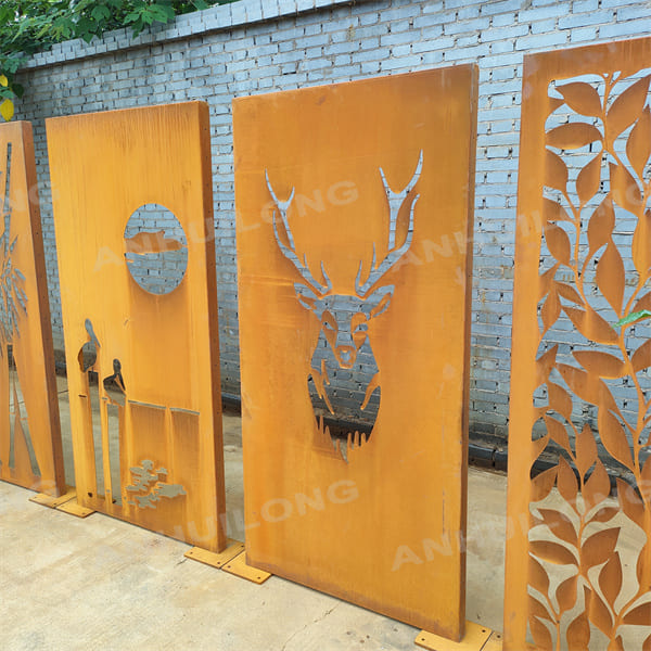 Corten steel garden gate for City Gardens Landscape design