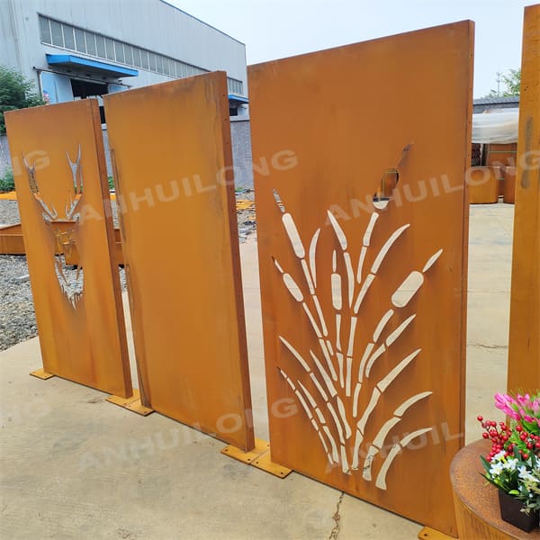 AHL CORTEN STEEL Laser cut Corten steel fence For Ornamental Garden