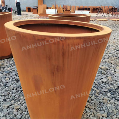 AHL modern cube corten steel planter