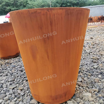 AHL modern cube corten steel planter