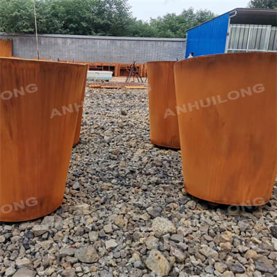 AHL modern divider corten steel planter