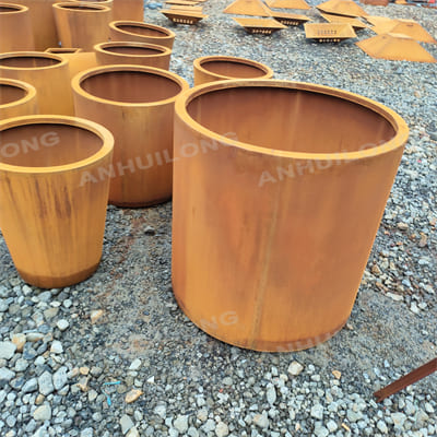 Custom long life durable corten steel planter