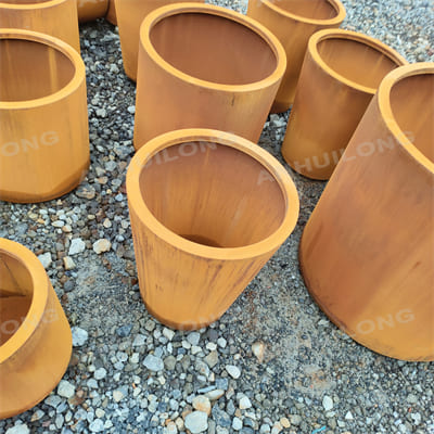 Custom long life durable corten steel planter