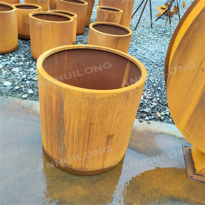 Maintenance-free corten steel flower pot