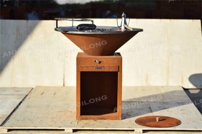 Modern Outdoor Corten BBQ Grill